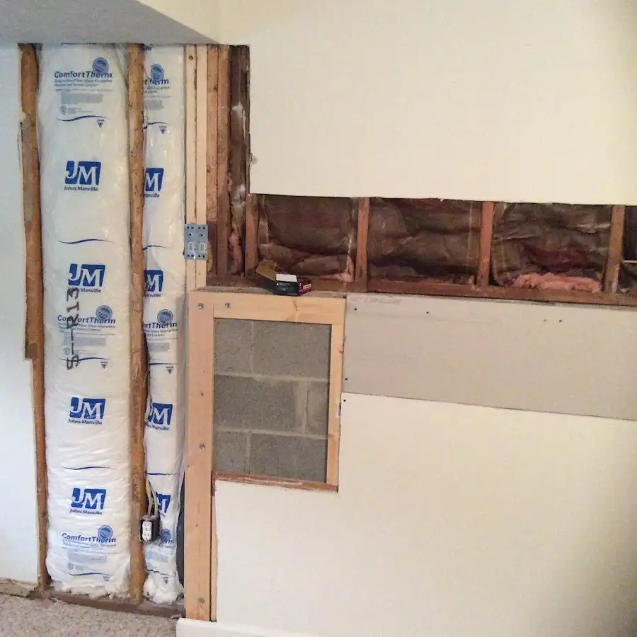 Wall insulation replacement during Basement Flood Cleanup in Lovington